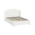 Gas‑Lift Bed Frame – Queen, Boucle Wingback Headboard, USB Port, White