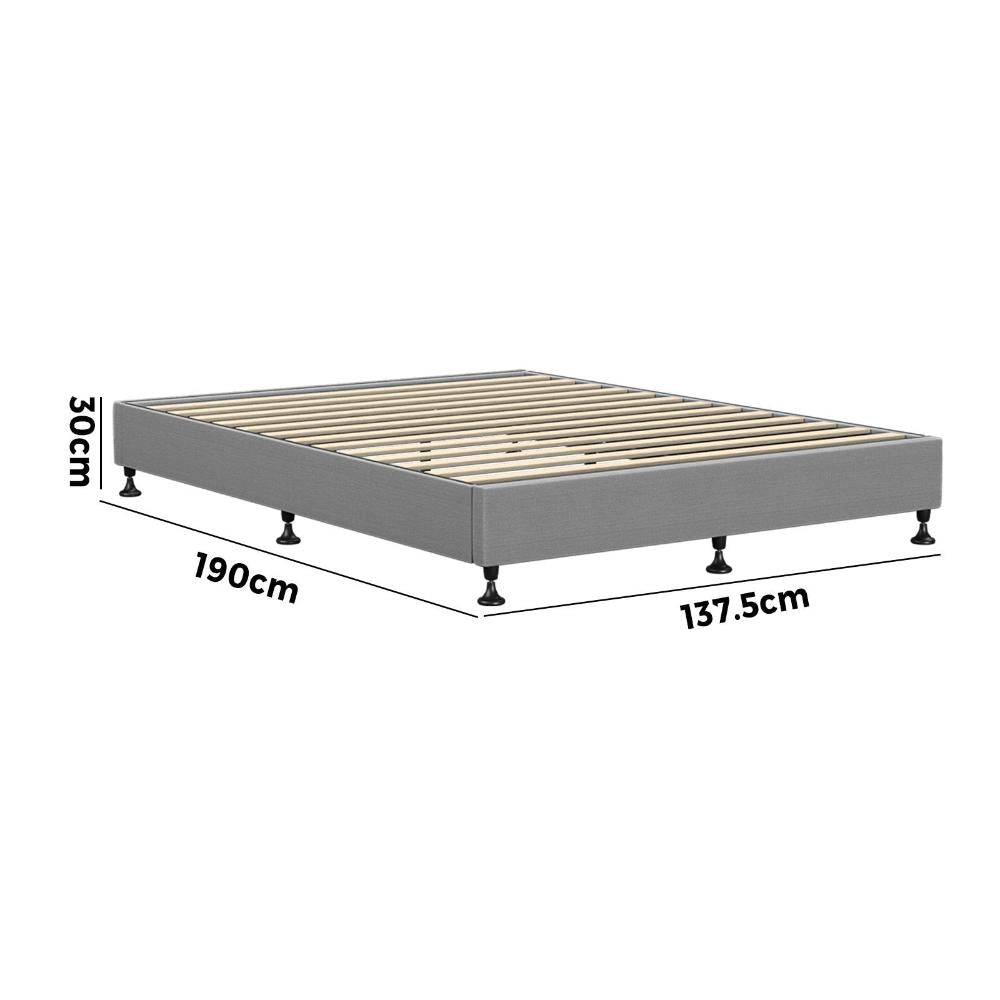 Bed Frame Double Size Fabric Grey