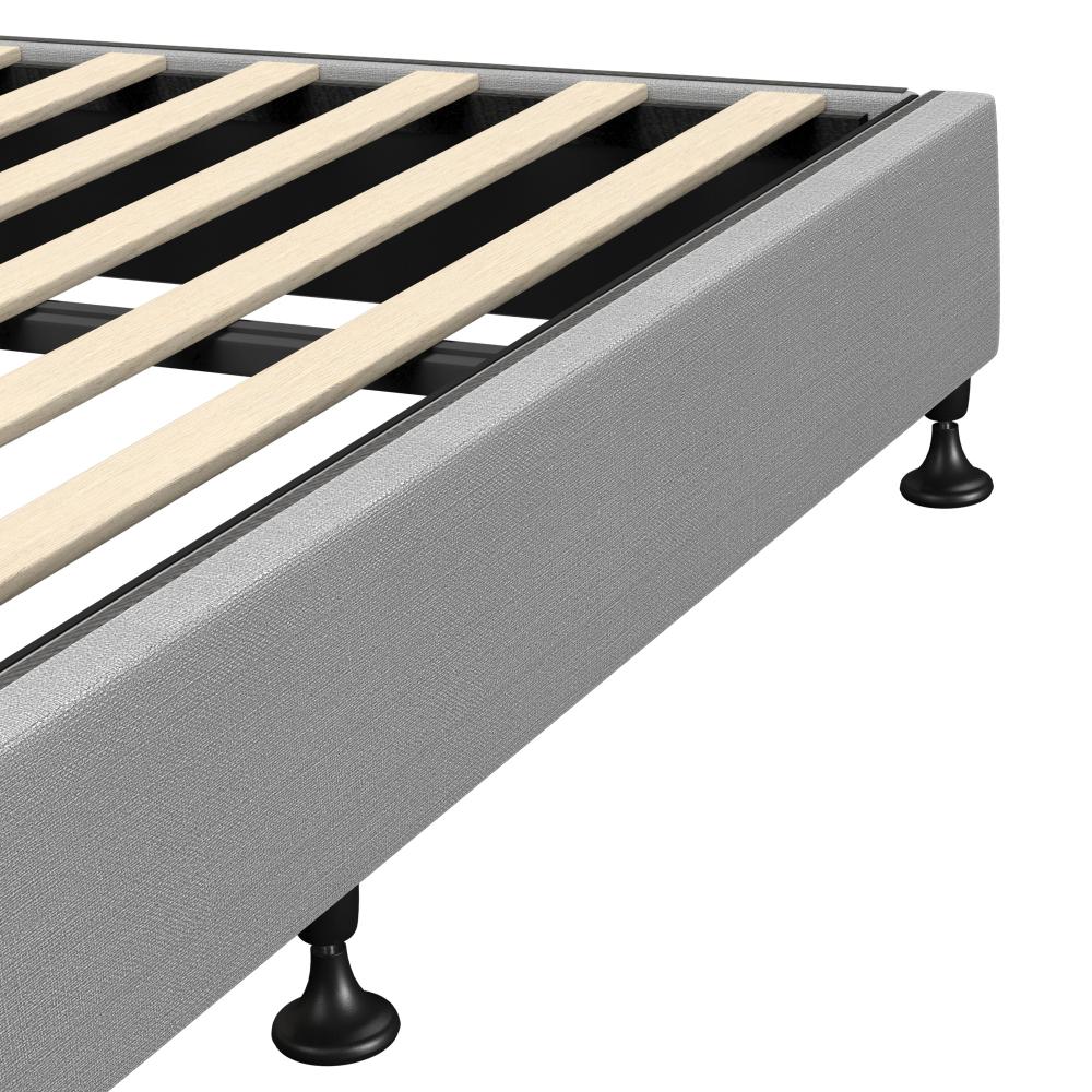 Bed Frame Double Size Fabric Grey
