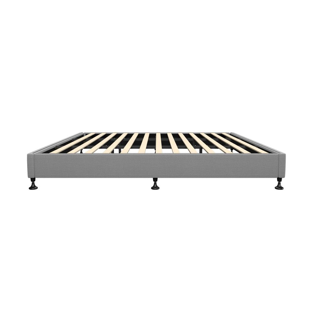 Bed Frame King Size Fabric Grey