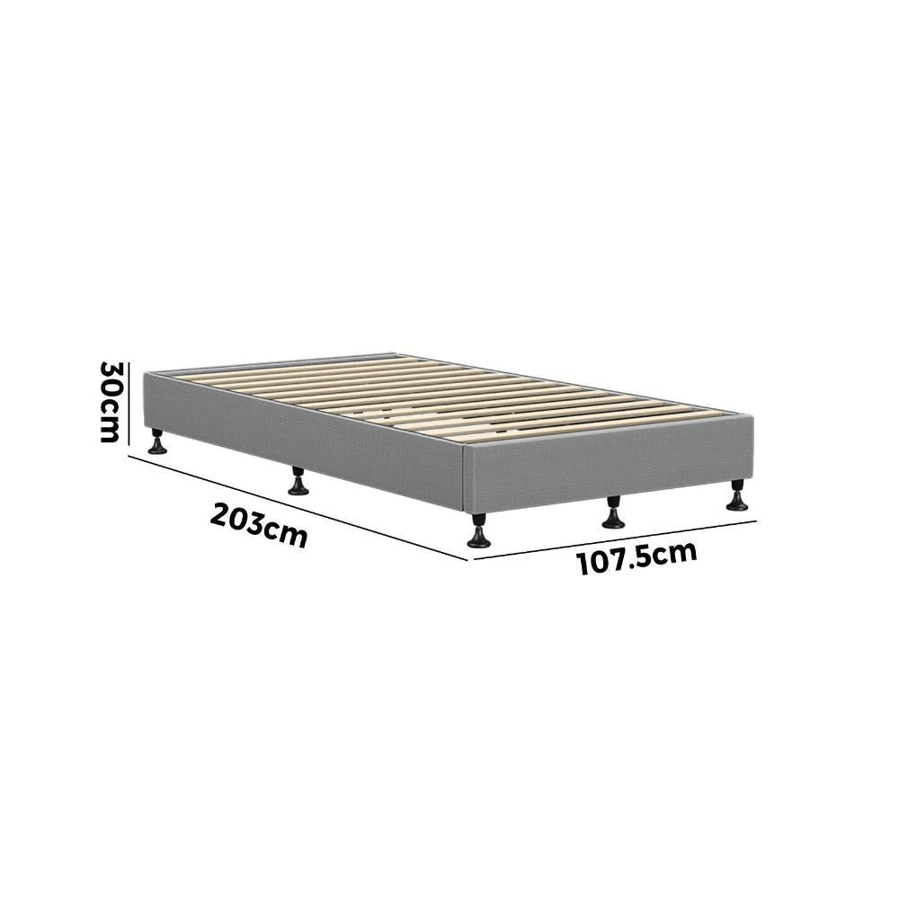 Bed Frame King Single Fabric Grey