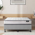 Bed Frame Single Size Upholstered with Mattress Beige