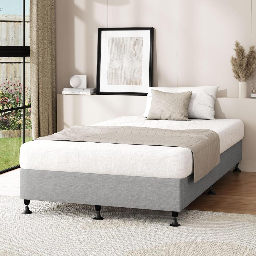 Bed Frame Single Size Fabric Grey