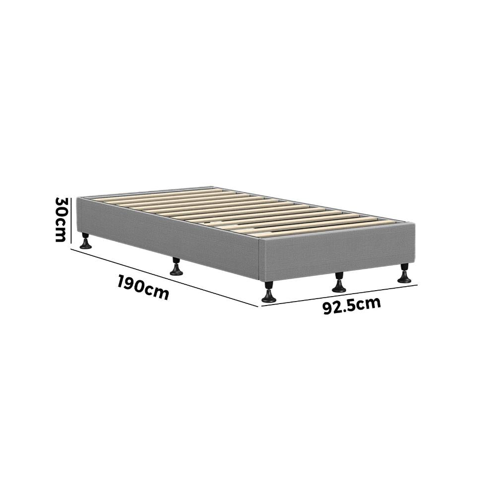 Bed Frame Single Size Fabric Grey