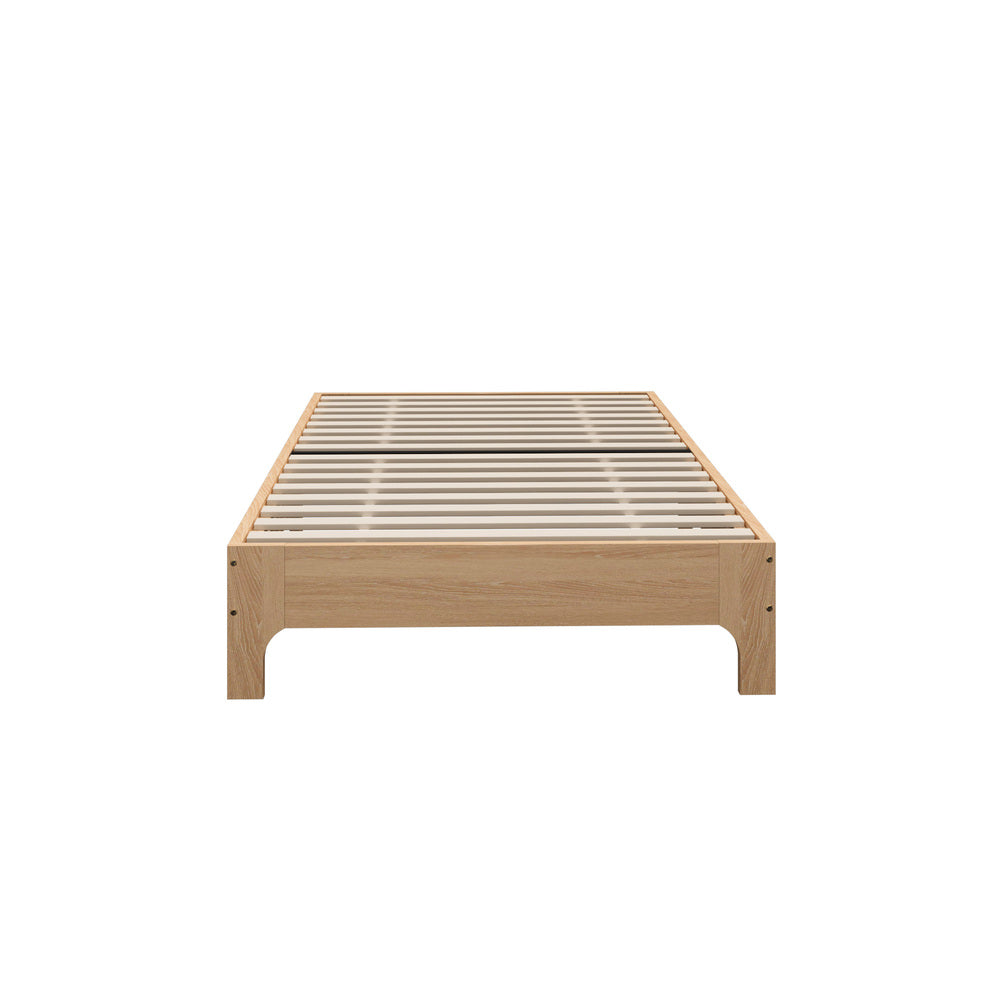 Oikiture Bed Frame King Single Wooden Mattress Base Beds Natural