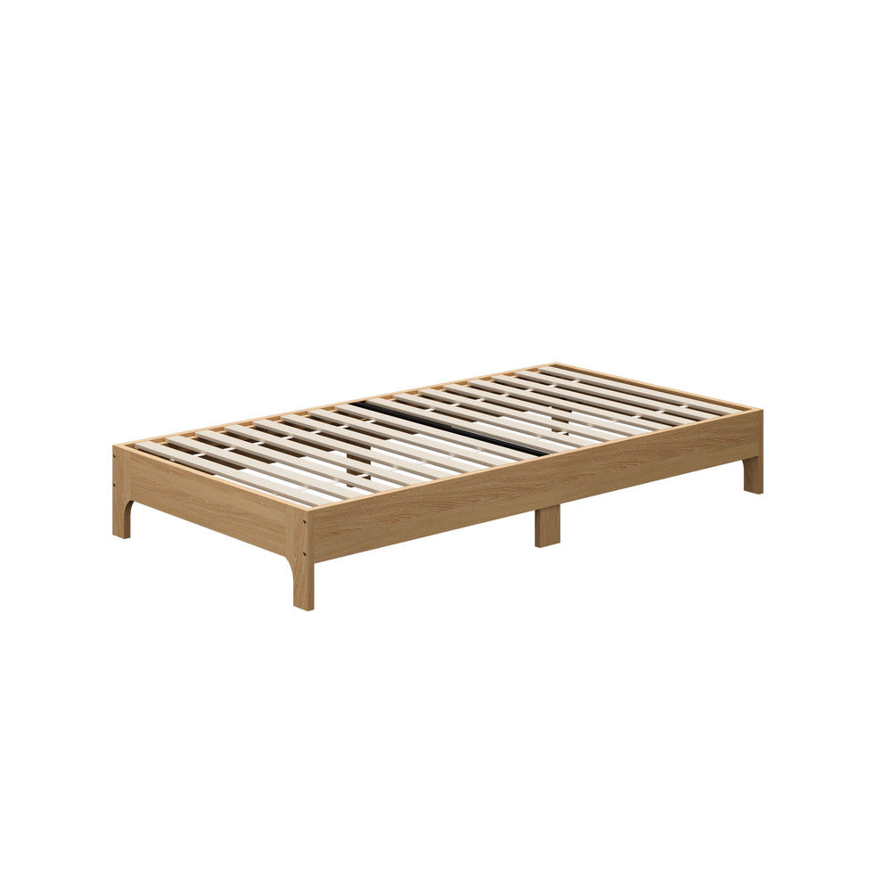 Oikiture Bed Frame King Single Wooden Mattress Base Beds Natural