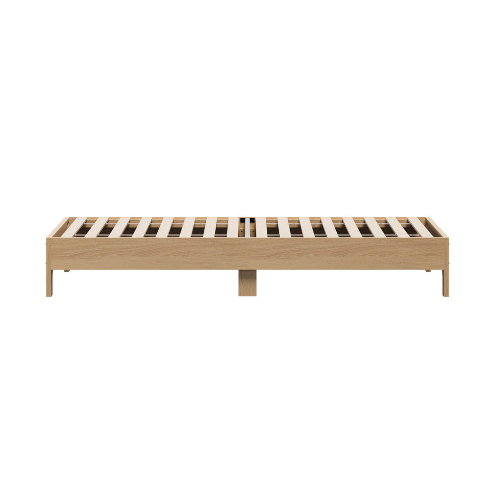 Oikiture Bed Frame King Single Wooden Mattress Base Beds Natural