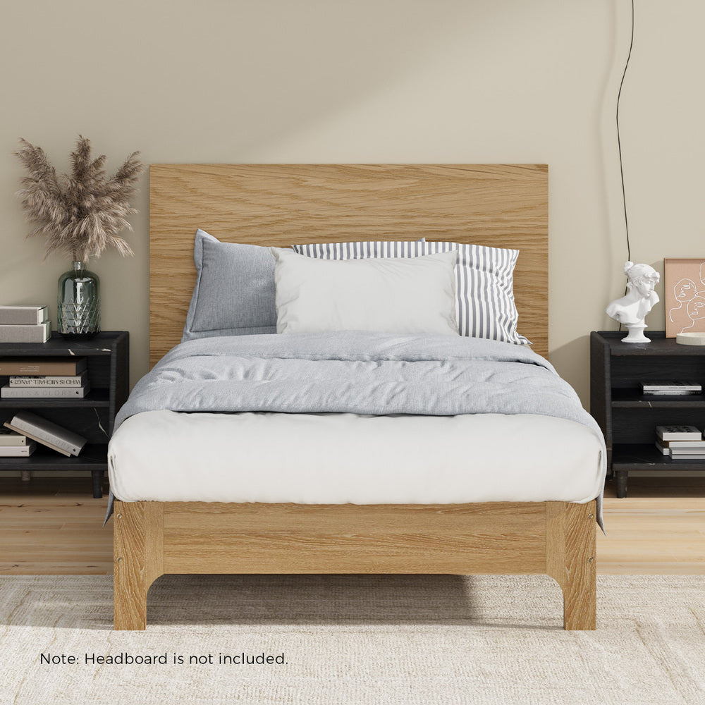 Oikiture Bed Frame King Single Wooden Mattress Base Beds Natural