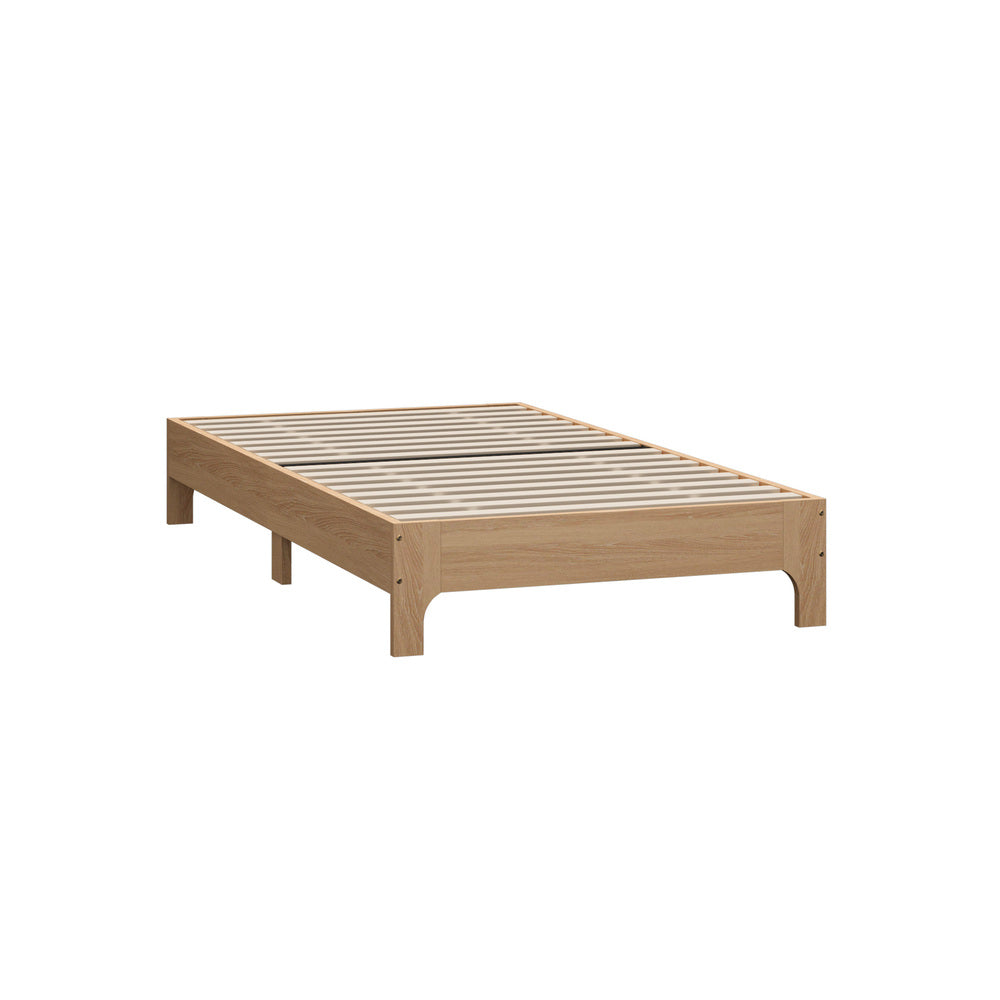 Oikiture Bed Frame Single Wooden Mattress Base Beds Natural