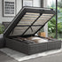 Oikiture Bed Frame With Mattress Set King Single Gas Lift Grey BOSS