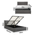Oikiture Bed Frame With Mattress Set Queen Size Gas Lift Grey BOSS