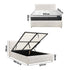 Oikiture Bed Frame With Mattress Set Double Size Gas Lift White BOSS