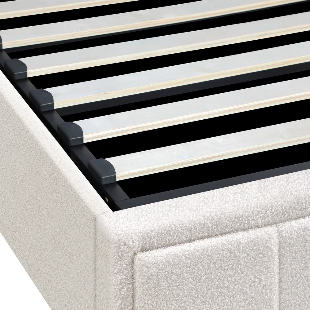 Bed Frame With Mattress Set King Size Gas Lift White BOSS