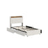 King Single Bed Frame 4 Drawers Charging Station Beige