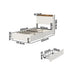 King Single Bed Frame 4 Drawers Charging Station Beige