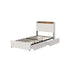 King Single Bed Frame 4 Drawers Charging Station Beige