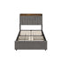 King Single Bed Frame with 4 Drawers Charging Ports Grey