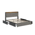 Queen Bed Frame with 4 Drawers & Charging Port Grey