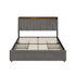 Queen Bed Frame with 4 Drawers & Charging Port Grey