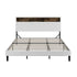 Oikiture Bed Frame King Size with LED Storage Bedhead White