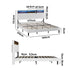 Oikiture Bed Frame King Size with LED Storage Bedhead White