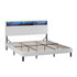 Oikiture Bed Frame King Size with LED Storage Bedhead White