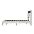 Oikiture Bed Frame King Size with LED Storage Bedhead White