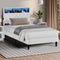 Bed Frame King Single Size with LED Storage Bedhead White
