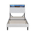 Oikiture Bed Frame King Single Size with LED Storage Bedhead White