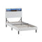 PU Leather Storage Bed Frame with LED Shelf Headboard – King Single (White)