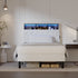 Oikiture Bed Frame King Single Size with LED Storage Bedhead White