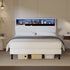 Oikiture Bed Frame Queen Size with LED Storage Bedhead White