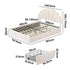Double Size Bed Frame LED Headboard with Drawers Beige