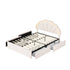 Double Size Bed Frame LED Headboard with Drawers Beige