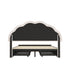 Double Size Bed Frame LED Headboard with Drawers Beige