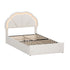 Oikiture King Single Bed Frame LED Headboard with Drawers Beige