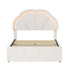 Oikiture King Single Bed Frame LED Headboard with Drawers Beige