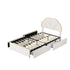 Oikiture King Single Bed Frame LED Headboard with Drawers Beige