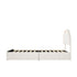 Oikiture King Single Bed Frame LED Headboard with Drawers Beige