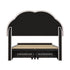 Oikiture King Single Bed Frame LED Headboard with Drawers Beige