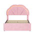 Oikiture King Single Bed Frame LED Headboard with Drawers Velvet Pink