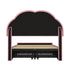 Oikiture King Single Bed Frame LED Headboard with Drawers Velvet Pink