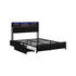 Oikiture Bed Frame Double Single Size LED Storage Bedhead USB Charge