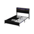 Oikiture Bed Frame Double Single Size LED Storage Bedhead USB Charge