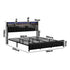 Oikiture Bed Frame King Size Beds LED Storage Bedhead USB Charge