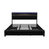 Bed Frame King Size LED Storage Bedhead 4 Drawers USB Charge