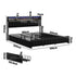 Bed Frame King Size LED Storage Bedhead 4 Drawers USB Charge