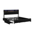 Bed Frame King Size LED Storage Bedhead 4 Drawers USB Charge