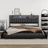 Bed Frame King Size LED Storage Bedhead 4 Drawers USB Charge