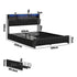 Bed Frame Queen Size LED Storage Bedhead 4 Drawers Leather